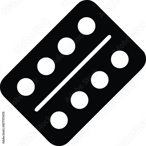 Medicine blister silhouette on transparent background