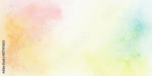 Abstract colorful watercolor background with a bright yellow and orange paint texture on aged vintage paper canvas creates a vibrant grunge art illustration wallpaper