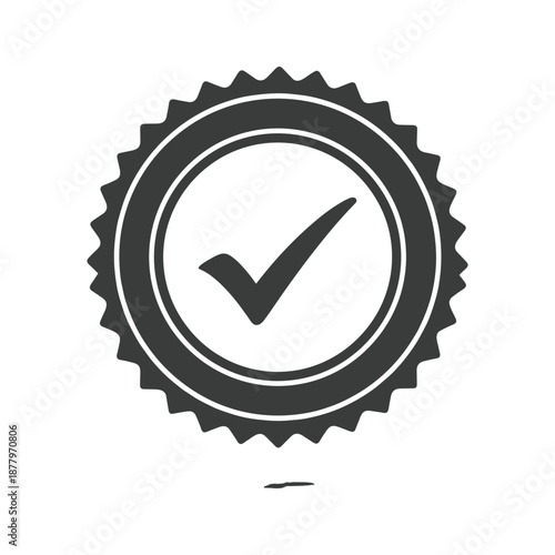 Fotografía Black and White Checkmark Stamp Icon