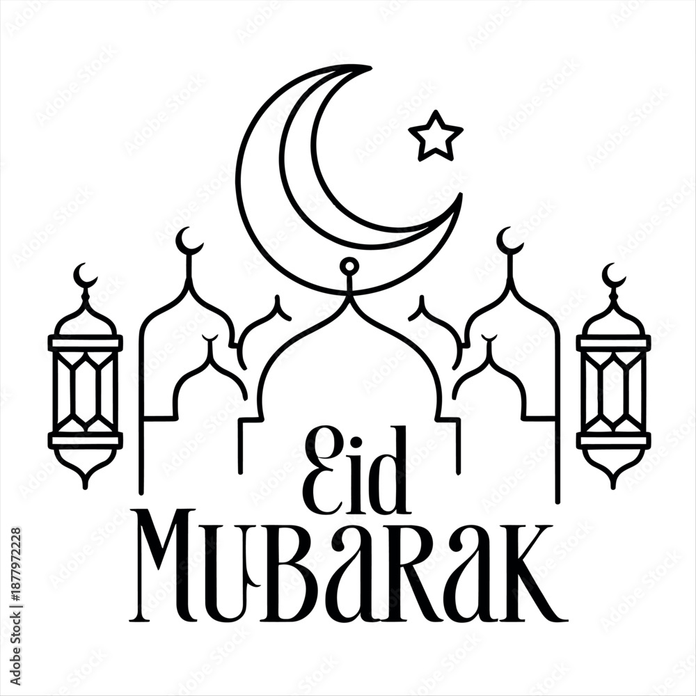 Obraz premium Eid Mubarak celebration isolated on a transparent background
