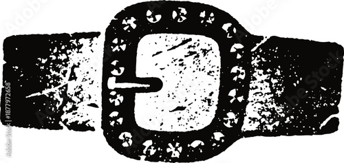 worn leather belt with metal buckle, vintage accessory with distressed texture