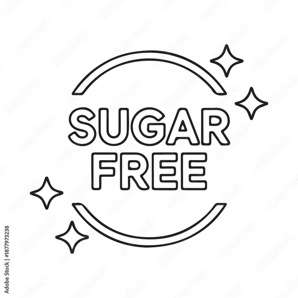 Obraz premium Sugar free logo with sparkles and a circular design