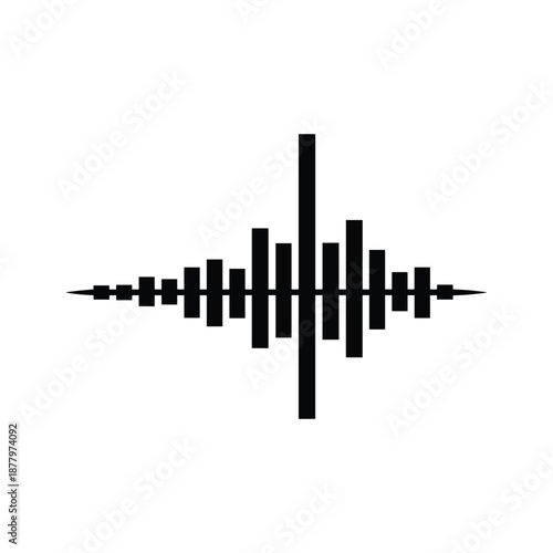 Sound Wave Icon, Audio Signal Graphic, Music Frequency Symbol