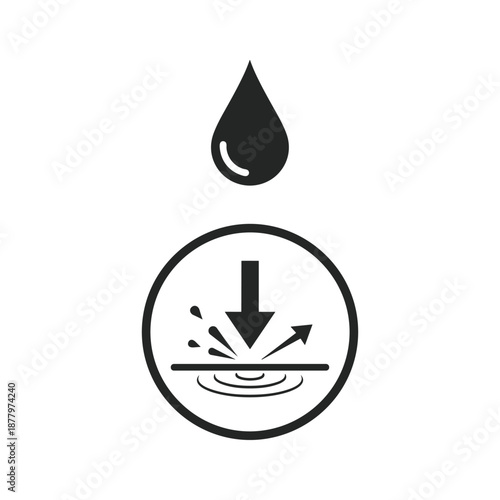 Water Droplet Icon with Splash Symbol