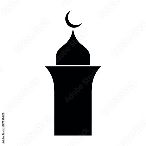 Minaret with crescent moon Vector
