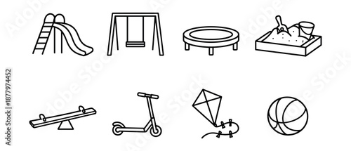 Playground and Recreational Line Drawings