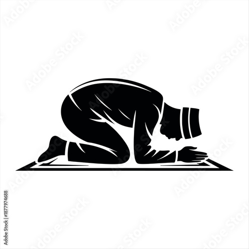 Person in prayer pose Vector