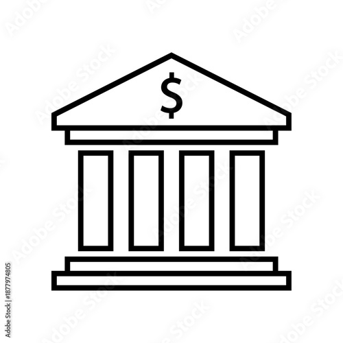 Bank icon with dollar symbol