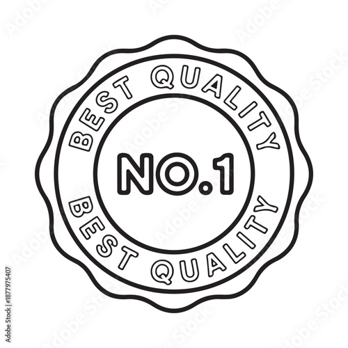 Black and white quality seal with text best quality and no 1
