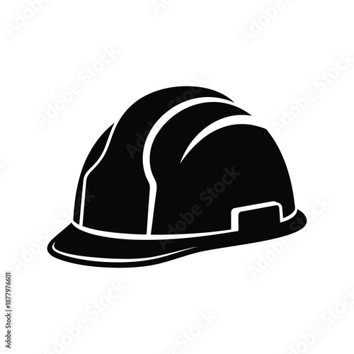 Construction hard hat vector silhoutte icon for safety and industrial design