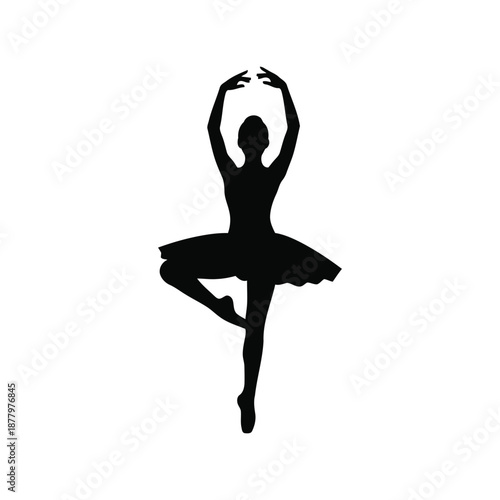 Ballet dancer silhouette vector illustration for dance studio and performing arts design