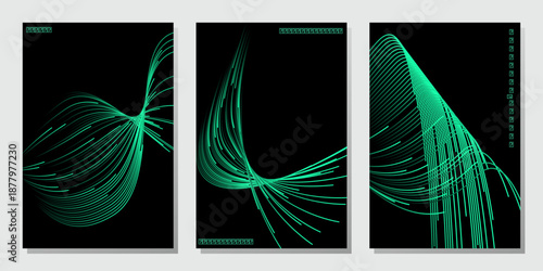 Modern gradient poster background vector set. Cover template with vibrant geometric shape in different. Modern Design for wall art, flyers, brochures, covers and web banners.