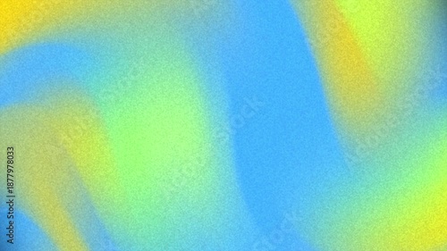 Abstract Swirling Gradient Background with Grainy Texture, Blue and Yellow