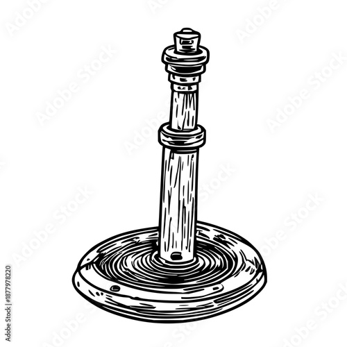 Minimalist black line art illustration of a modern floor drain odor trap, isolated on a clean white background, ideal for plumbing and home improvement design projects