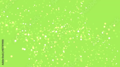 Green Background with Floating Glittering Particles, Abstract Motion Graphic