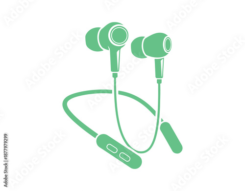 Vector icon of wireless earphones.