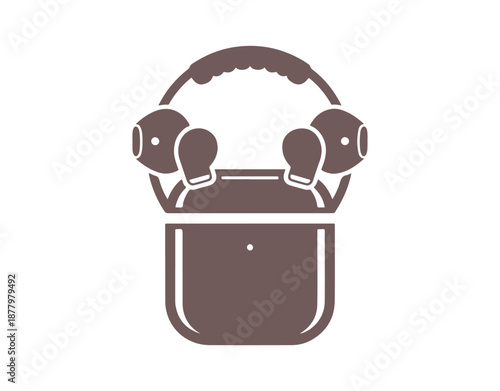 Icon of Wireless Headphones displayed on a white background.  Icon of Airpods.  Wireless Headphones