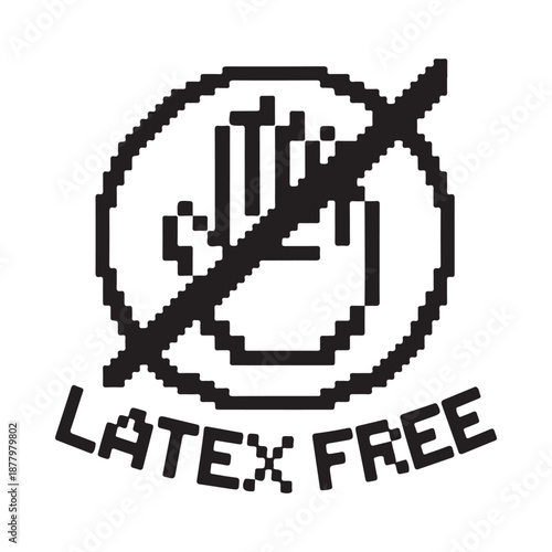 Latex free symbol with a line through a latex glove