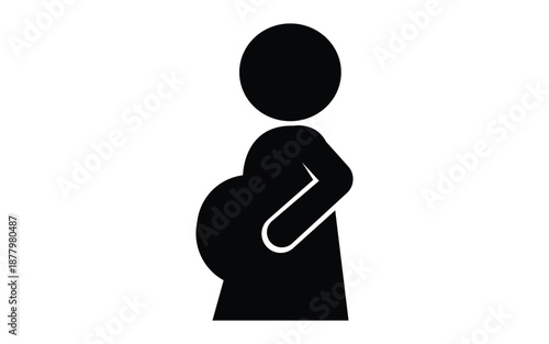 Stylized black pictogram representing pregnancy