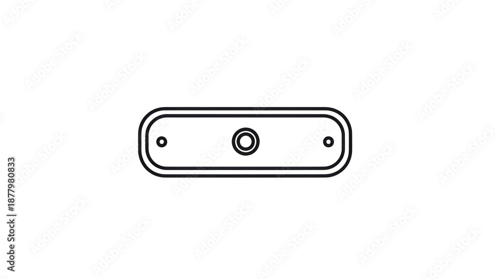 Fototapeta premium Minimalist outline illustration of a rectangle with a central circle