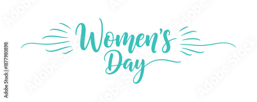 International Women's Day. Modern calligraphy text. Handwritten in bright ink, isolated on white and transparent backgrounds for your design inspiration. Vector Illustration