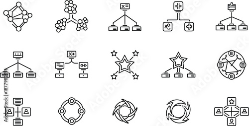 Collection of various flowchart and diagram symbols