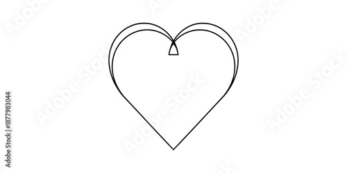Heart. Abstract love symbol. Continuous line art drawing vector illustration
