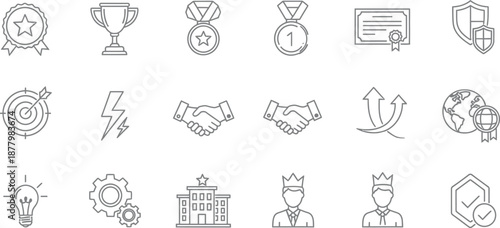 Collection of 15th century inspired achievement icons and symbols