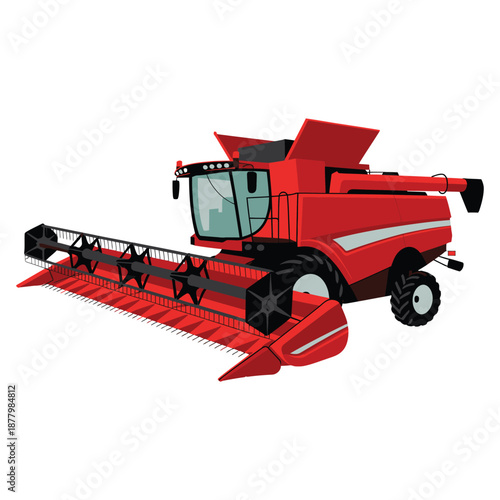 combine harvester in action
