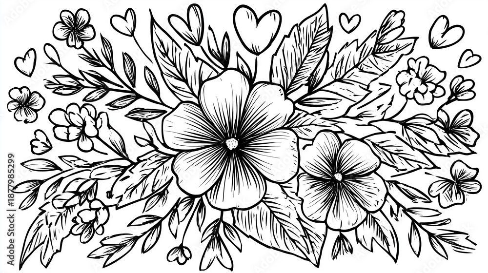 Fototapeta premium Adult colouring book page