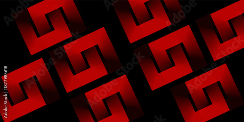 Black colour abstract background with red colour geometric glowing lines design background vector illustration. Degital futuristic technology,Luxury,graphic. Perfect for modern projects,business.