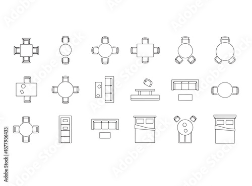 Furniture CAD Blocks Vector Set for Floor Plan and Interior Design