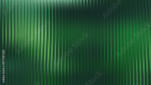 Glass fractal gradient and bg green texture with horizontal effect pattern. Background design lines and wallpaper grooved frosted with cyber poster vertical. Futuristic glass prism and plate.