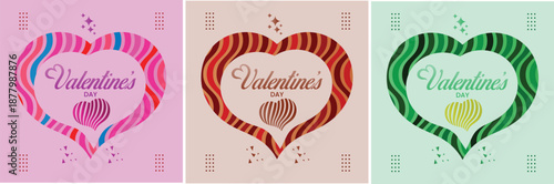 Valentine’s heart shape. Valentine’s Day vector social media post design.