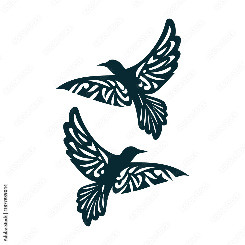 Obraz premium Decorative Abstract Flying Birds Vector Design