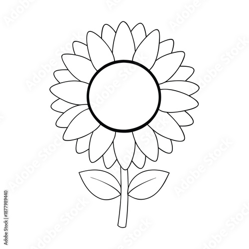 A bright, bold sunflower stands tall, its golden petals radiating warmth, surrounding a rich brown center, basking in sunlight and bringing summer cheer.
