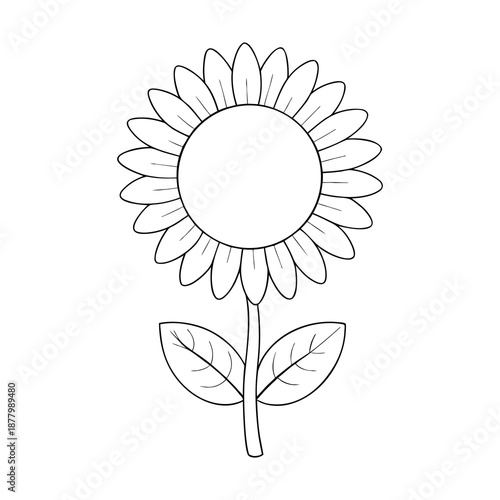 A bright, bold sunflower stands tall, its golden petals radiating warmth, surrounding a rich brown center, basking in sunlight and bringing summer cheer.
