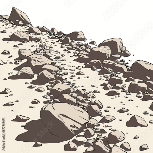 Rocky desert floor with shallow shadows realistic beige background