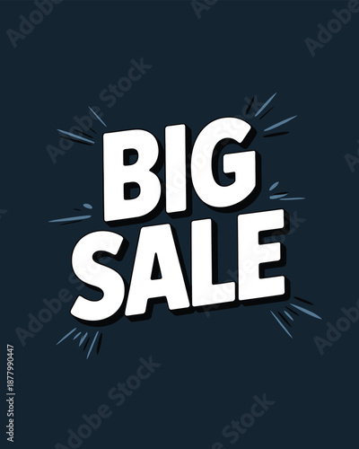 Big Sale Text with Spark Effects on Dark Background