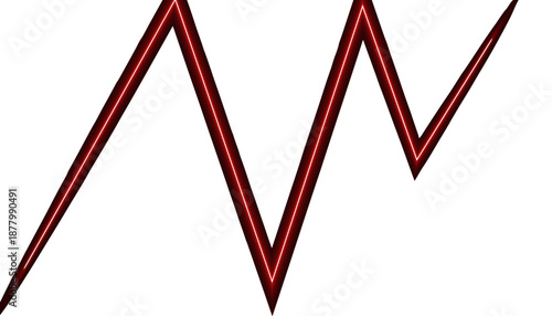 Neon Lightning Bolt on Transparent Background