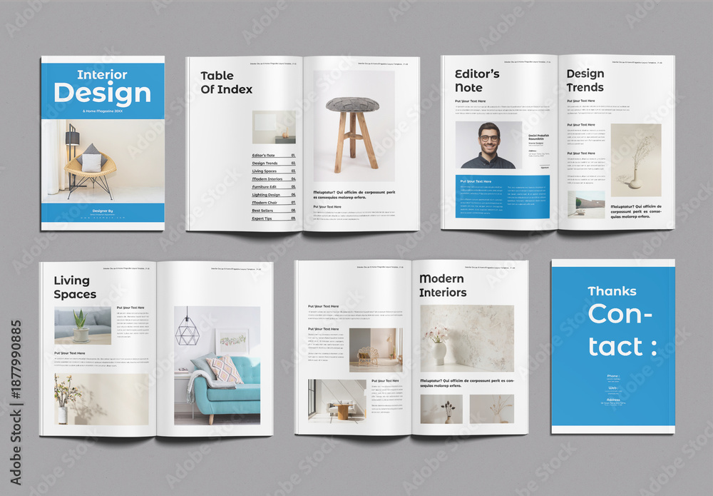 Interior Design & Home Magazine Layout Template Stock Template | Adobe ...