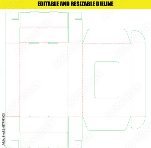 Editable and Resizable Dieline Template for Custom Boxes