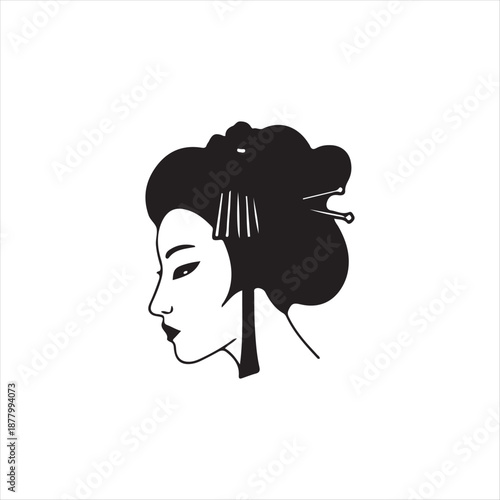 geisha face illustration