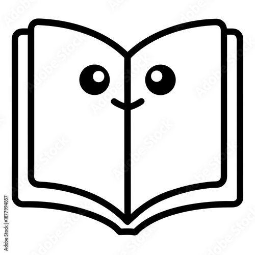 Open book with face