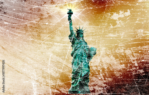 Amerikanische Falgge im Grunge Stil