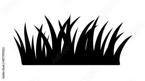 The silhouette of the grass set. Vector illustration
