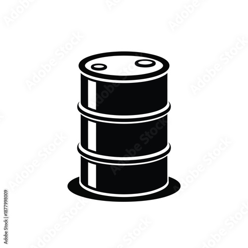 black and white image of a single oil barrel