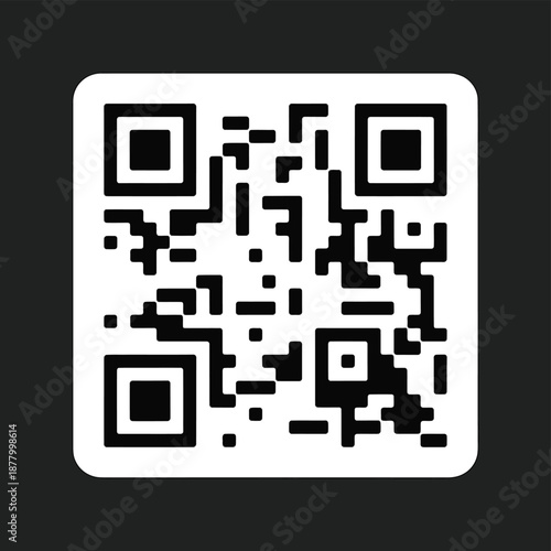 White quick response code on a dark background digital connection