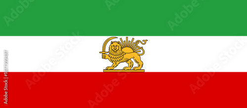 extended background of the unofficial, modern design of the Iranian Lion and Sun flag