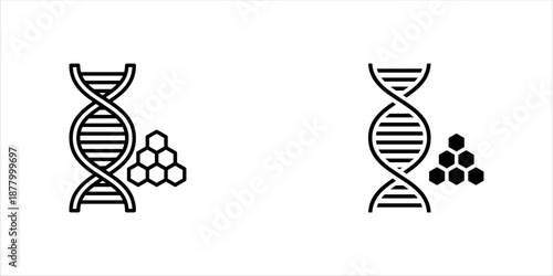 Dna icon set multiple style collection vector illustration on white background